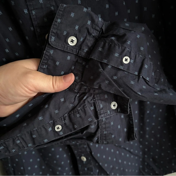 Jackthreads Navy blue printed‎ button down - Picture 6 of 8